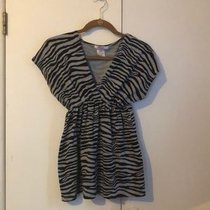 Zebra print Bongo shirt Size L